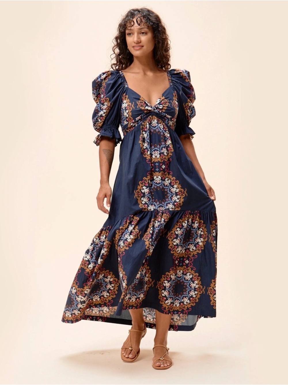 NWT CLEOBELLA Women’s Navy Blue Floral Maxi Dress